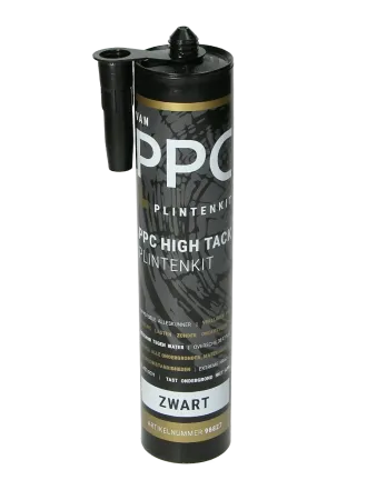 High tack plintenlijm 290ml gitzwart RAL9005
