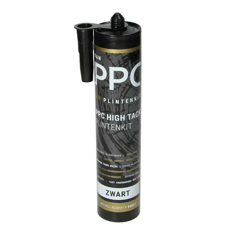 High tack plintenlijm 290ml gitzwart RAL9005