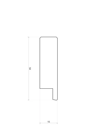 Rechte plint 54x15 mm massief eiken