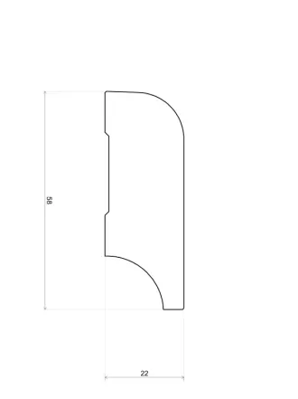 Koloniale plint 58x22 mm massief eiken
