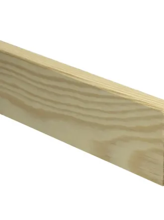 Rechte plint 54x15 mm massief Grenen