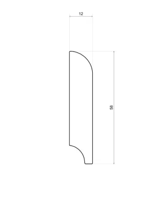 Franse plint 60x13 mm massief Grenen