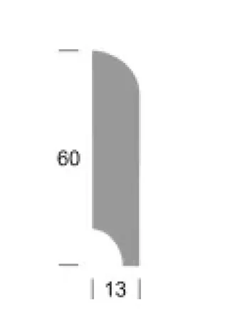 Franse plint 60x13 mm massief licht beuken