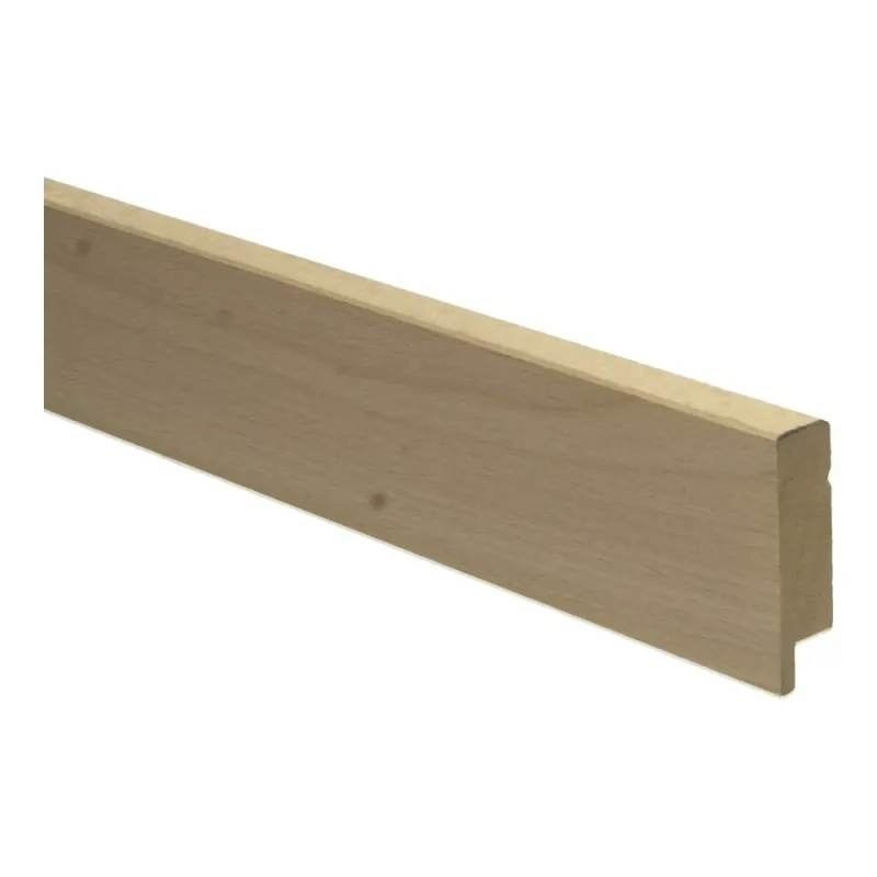 Rechte plint 54x15 mm massief gestoomd beuken