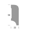 Koloniale plint 58x22 mm massief gestoomd beuken