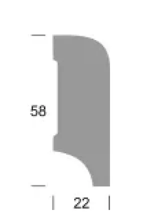Koloniale plint 58x22 mm massief Essen