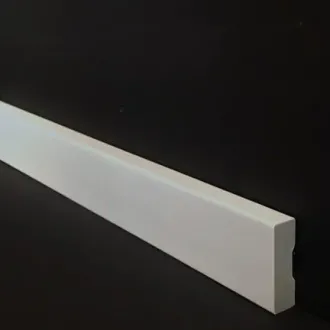 Rechte plint hardhout 12x55mm zonder kabelgoot