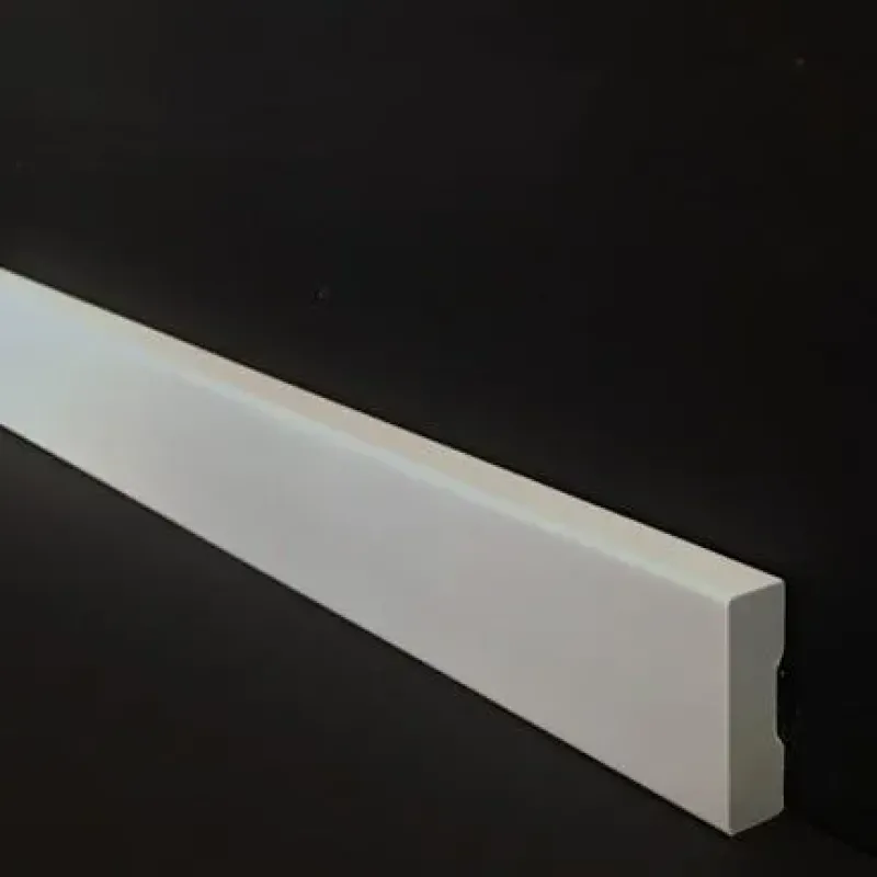 Rechte plint hardhout 12x55mm zonder kabelgoot
